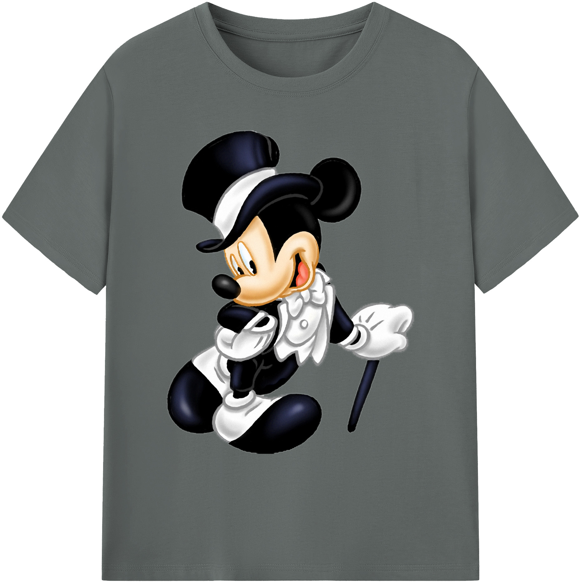 ミッキーマウス Mickey Mouse 綿100％ メンズ半袖Tシャツ｜肌触りやわらか＆通気性